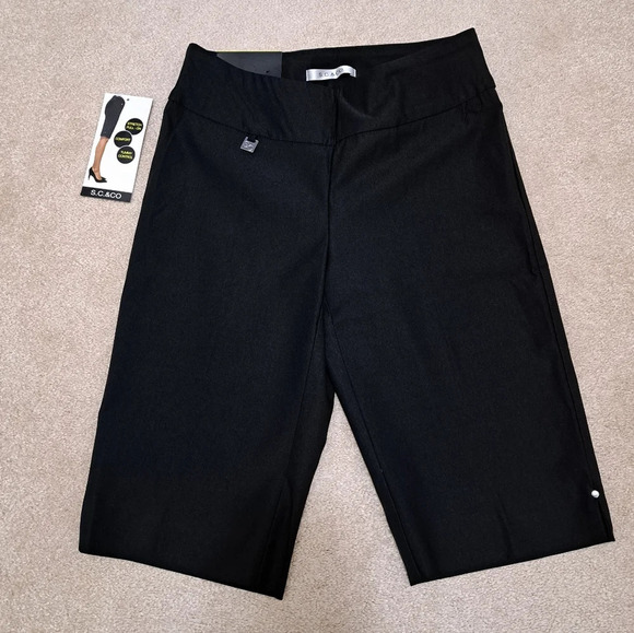 ❤️ S.C.&Co Black Bermuda Shorts Tummy Control Womens Size 6 Stretch Pull On - Picture 2 of 13